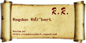 Regdon Róbert névjegykártya